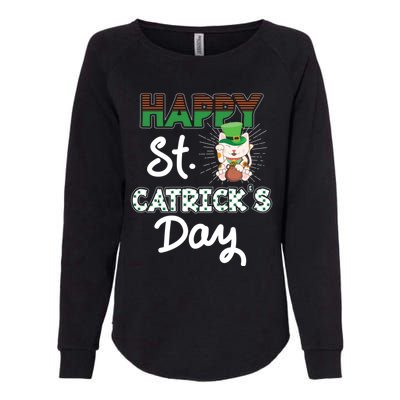 Happy St Catrick's Day Saint Patrick's Adorable Kitty Lover Cute Gift Womens California Wash Sweatshirt