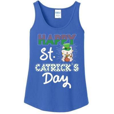 Happy St Catrick's Day Saint Patrick's Adorable Kitty Lover Cute Gift Ladies Essential Tank