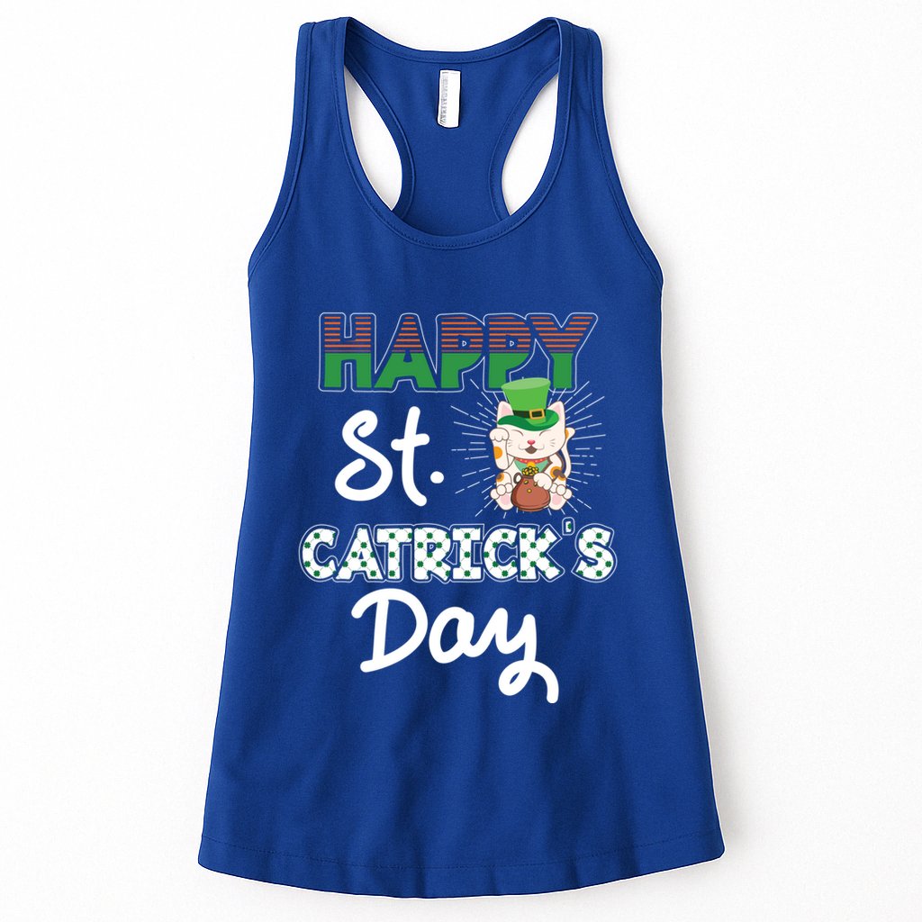 Happy St Catrick's Day Saint Patrick's Adorable Kitty Lover Cute Gift Womens Tank Top