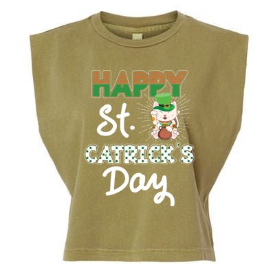 Happy St Catrick's Day Saint Patrick's Adorable Kitty Lover Cute Gift Garment-Dyed Women's Muscle Tee