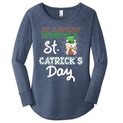 Happy St Catrick's Day Saint Patrick's Adorable Kitty Lover Cute Gift Women's Perfect Tri Tunic Long Sleeve Shirt