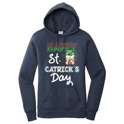 Happy St Catrick's Day Saint Patrick's Adorable Kitty Lover Cute Gift Women's Pullover Hoodie