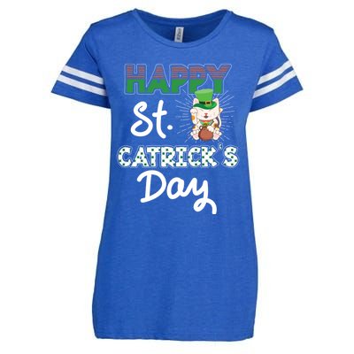 Happy St Catrick's Day Saint Patrick's Adorable Kitty Lover Cute Gift Enza Ladies Jersey Football T-Shirt