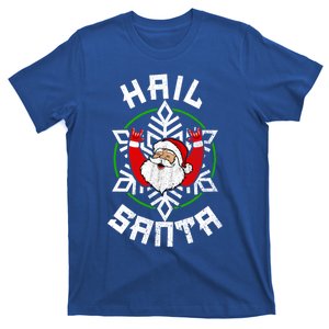 Hail Santa Christmas Funny Sleigher Rock And Roll Heavy Metal Gift T-Shirt