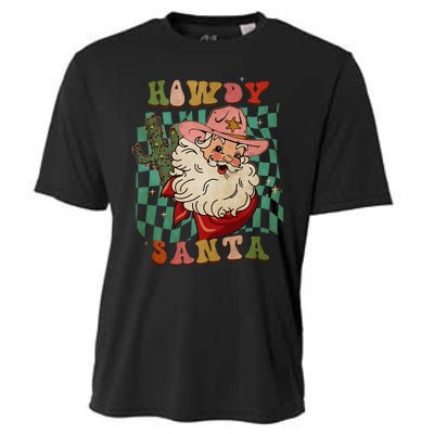 Howdy Santa Christmas Cowboy Santa Xmas Costume Cooling Performance Crew T-Shirt