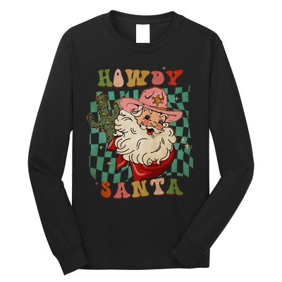 Howdy Santa Christmas Cowboy Santa Xmas Costume Long Sleeve Shirt