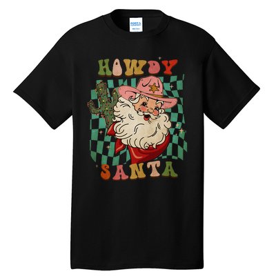 Howdy Santa Christmas Cowboy Santa Xmas Costume Tall T-Shirt