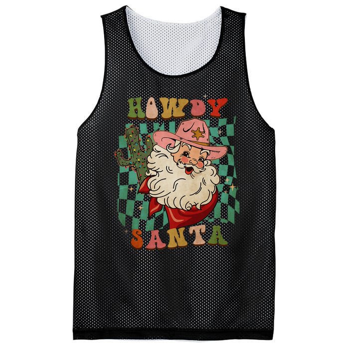 Howdy Santa Christmas Cowboy Santa Xmas Costume Mesh Reversible Basketball Jersey Tank