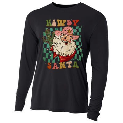 Howdy Santa Christmas Cowboy Santa Xmas Costume Cooling Performance Long Sleeve Crew