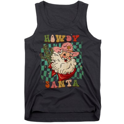 Howdy Santa Christmas Cowboy Santa Xmas Costume Tank Top