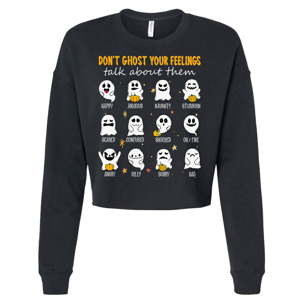 Halloween School Counselor DonT Ghost Your Feeling Teacher Cropped Pullover Crew