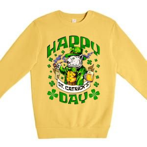 Happy St Catrick's Day Cat St Patricks Day Meaningful Gift Premium Crewneck Sweatshirt