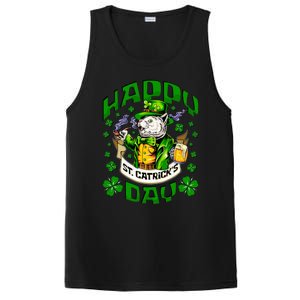 Happy St Catrick's Day Cat St Patricks Day Meaningful Gift PosiCharge Competitor Tank