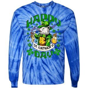 Happy St Catrick's Day Cat St Patricks Day Meaningful Gift Tie-Dye Long Sleeve Shirt