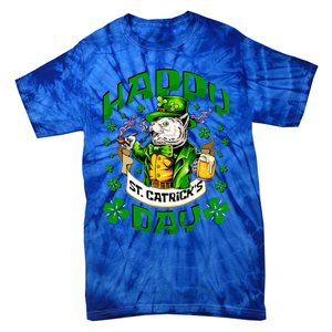 Happy St Catrick's Day Cat St Patricks Day Meaningful Gift Tie-Dye T-Shirt