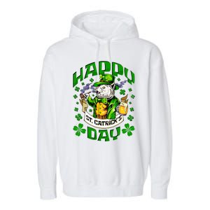 Happy St Catrick's Day Cat St Patricks Day Meaningful Gift Garment-Dyed Fleece Hoodie