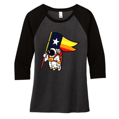 Houston Space City Astronaut Women's Tri-Blend 3/4-Sleeve Raglan Shirt