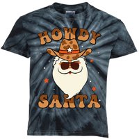 Howdy Santa Cowboy Groovy Retro Christmas Xmas Kids Tie-Dye T-Shirt