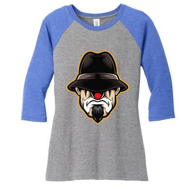 Halloween Scary Clown Cholo Gangster Women's Tri-Blend 3/4-Sleeve Raglan Shirt