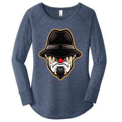 Halloween Scary Clown Cholo Gangster Women's Perfect Tri Tunic Long Sleeve Shirt