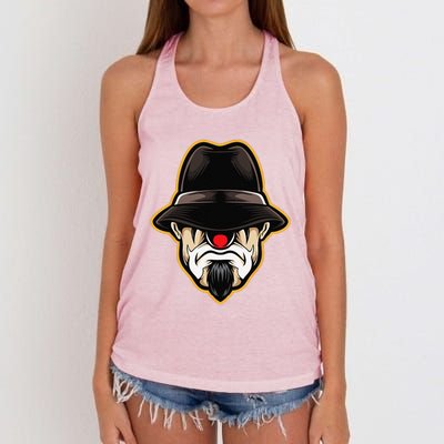 Halloween Scary Clown Cholo Gangster Women's Knotted Racerback Tank