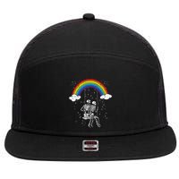 Halloween Skeletons Couple Rainbow Swing Costume 7 Panel Mesh Trucker Snapback Hat
