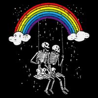 Halloween Skeletons Couple Rainbow Swing Costume 7-Panel Snapback Hat
