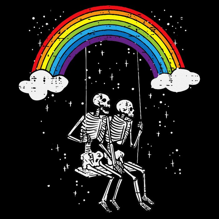Halloween Skeletons Couple Rainbow Swing Costume 7-Panel Snapback Hat