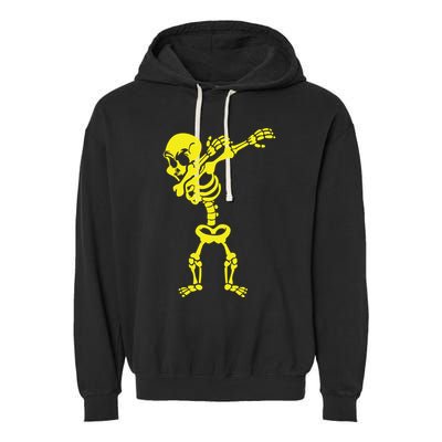 Halloween Skeleton Costumes Design Dab Dabbing Great Gift Garment-Dyed Fleece Hoodie