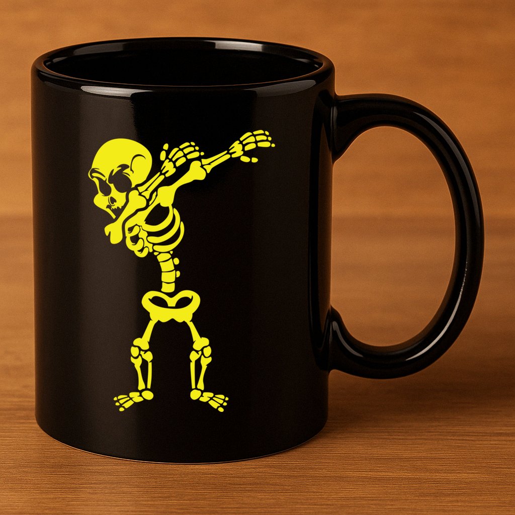 Halloween Skeleton Costumes Design Dab Dabbing Great Gift 11oz C Handle Ceramic Mug