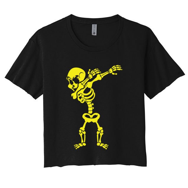 Halloween Skeleton Costumes Design Dab Dabbing Great Gift Crop Top