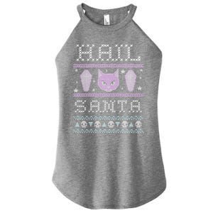 Hail Santa Creepy Cute Cat Gift Pastel Goth Ugly Christmas Funny Gift Women’s Perfect Tri Rocker Tank