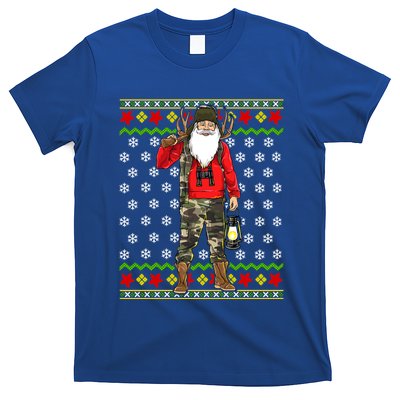 Hunter Santa Claus Hunting Ugly Christmas Sweater Pattern Gift T-Shirt