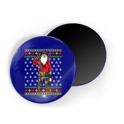 Hunter Santa Claus Hunting Ugly Christmas Sweater Pattern Gift Magnet