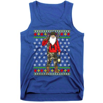 Hunter Santa Claus Hunting Ugly Christmas Sweater Pattern Gift Tank Top