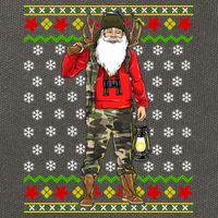 Hunter Santa Claus Hunting Ugly Christmas Sweater Pattern Gift Cotton Canvas Backpack