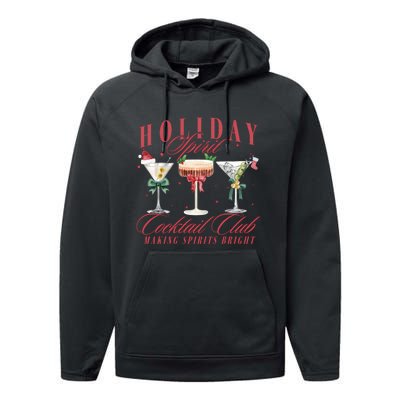 Holiday Spirit Cocktail Club Espresso Martini Christmas Sweatshirt Performance Fleece Hoodie