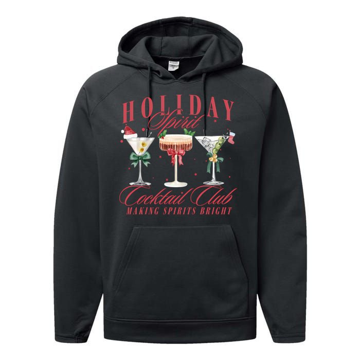 Holiday Spirit Cocktail Club Espresso Martini Christmas Sweatshirt Performance Fleece Hoodie