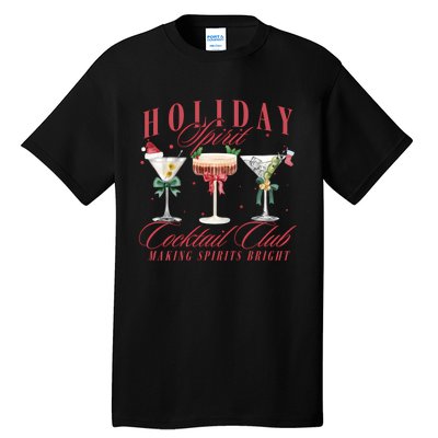 Holiday Spirit Cocktail Club Espresso Martini Christmas Sweatshirt Tall T-Shirt