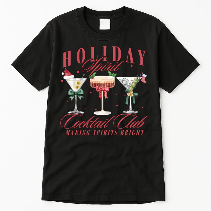 Holiday Spirit Cocktail Club Espresso Martini Christmas Sweatshirt Tall T-Shirt