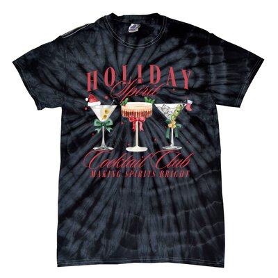 Holiday Spirit Cocktail Club Espresso Martini Christmas Sweatshirt Tie-Dye T-Shirt