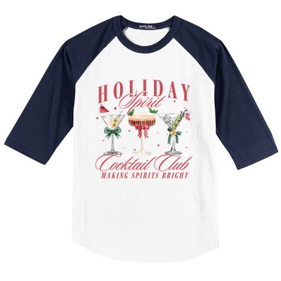 Holiday Spirit Cocktail Club Espresso Martini Christmas Sweatshirt Baseball Sleeve Shirt