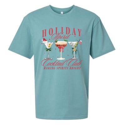 Holiday Spirit Cocktail Club Espresso Martini Christmas Sweatshirt Sueded Cloud Jersey T-Shirt