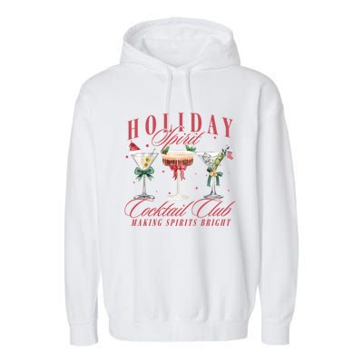 Holiday Spirit Cocktail Club Espresso Martini Christmas Sweatshirt Garment-Dyed Fleece Hoodie