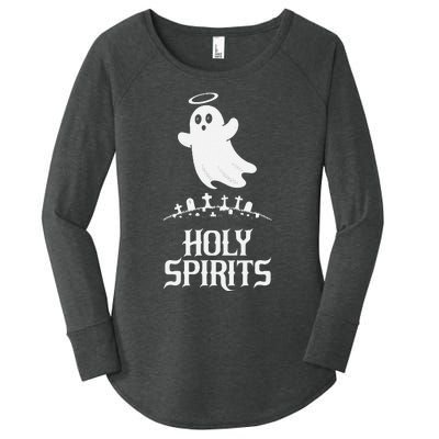 Holy Spirits Cute Ghost Design For Halloween Fun Women's Perfect Tri Tunic Long Sleeve Shirt