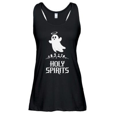 Holy Spirits Cute Ghost Design For Halloween Fun Ladies Essential Flowy Tank