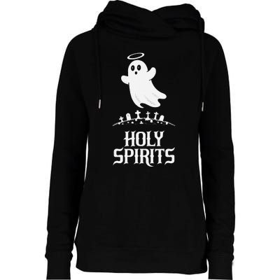 Holy Spirits Cute Ghost Design For Halloween Fun Womens Funnel Neck Pullover Hood