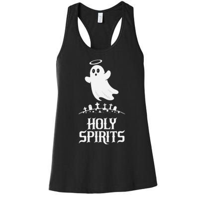 Holy Spirits Cute Ghost Design For Halloween Fun Women's Racerback Tank