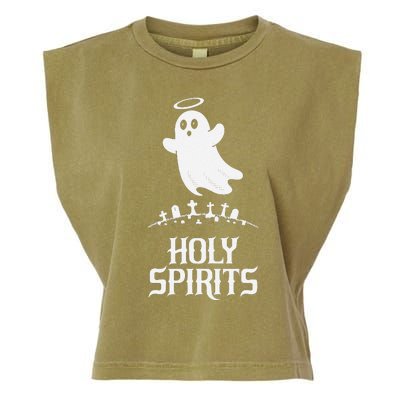 Holy Spirits Cute Ghost Design For Halloween Fun Garment-Dyed Women's Muscle Tee