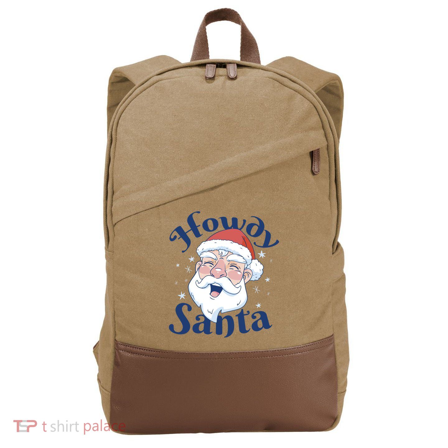 Howdy Santa Christmas Cotton Canvas Backpack